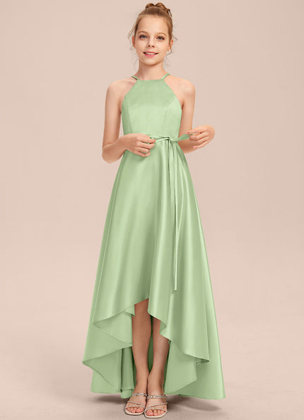 Robe Trapèze Satin Bleuté Élégante