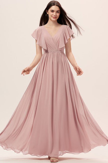 Robe Trapèze Longue Beige Élégante