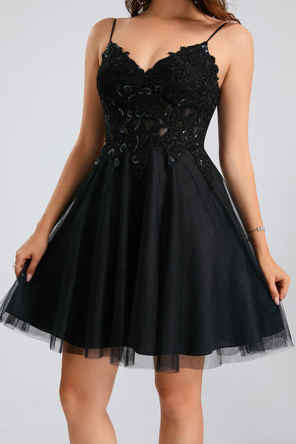 Robe Trapèze Tulle Noire - gallery 6