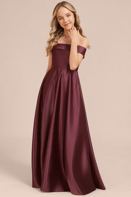 Robe Trapèze Satin Bordeaux Chic