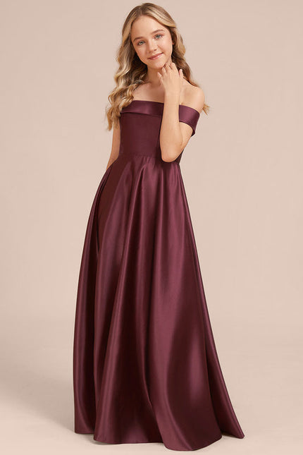 Robe Trapèze Satin Bordeaux Chic