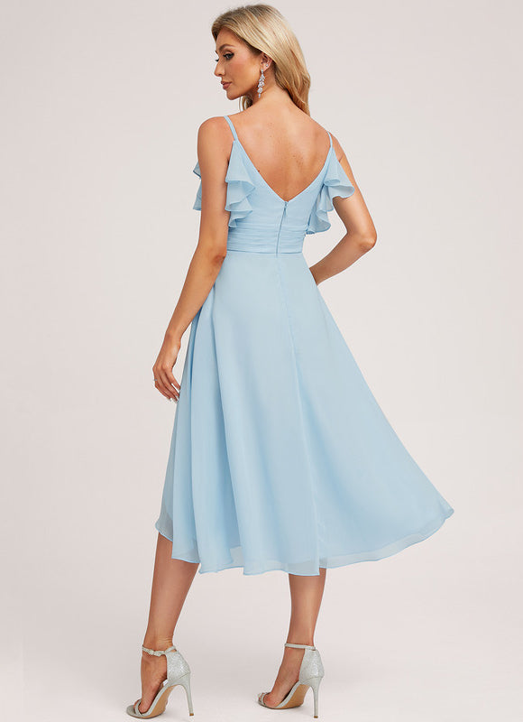 Robe Trapèze Flottante Verte - gallery 5
