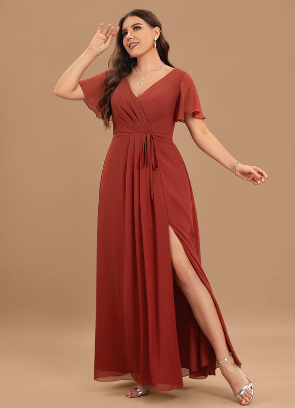Robe Trapèze Longue Beige Élégante - gallery 5