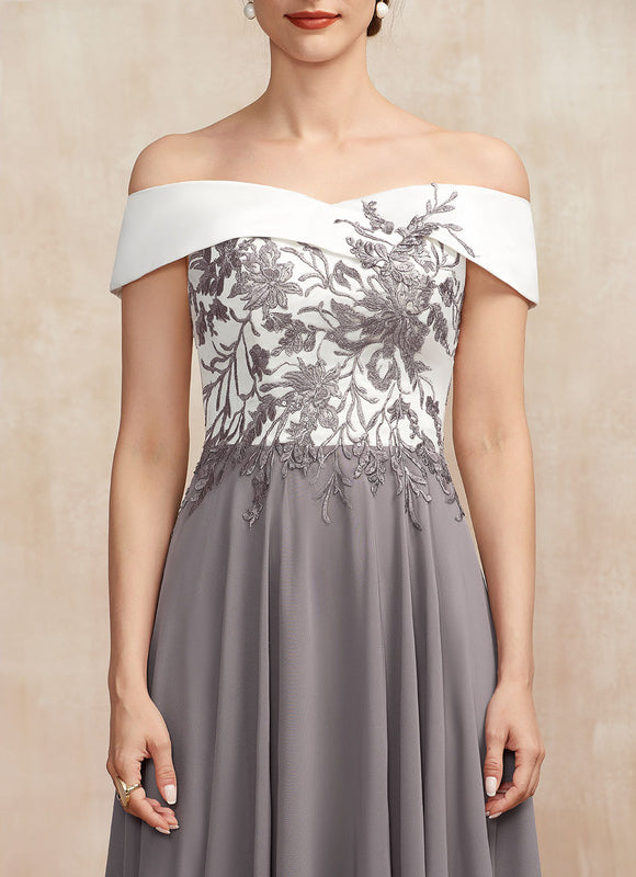 Robe Trapèze Satin Éclat Grisé - gallery 1