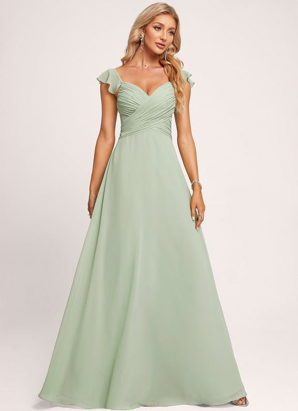 Robe Trapèze Mousseline Fendue - gallery 2