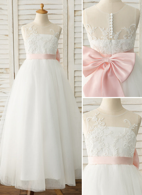 Robe Trapèze De Mariage Enfant - gallery 5