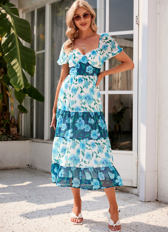 Robe Trapèze Céleste Fleurie - gallery 7