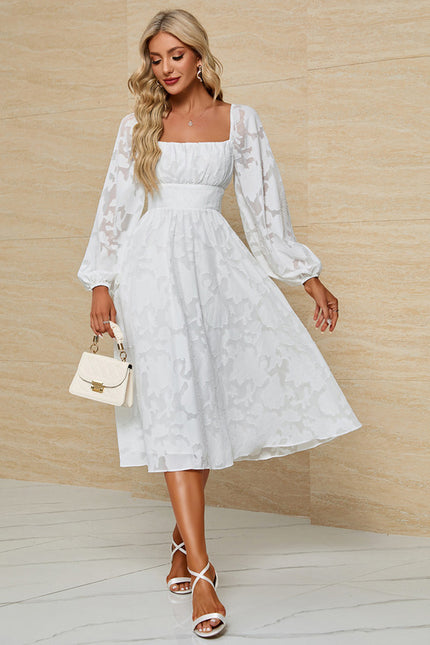 Robe Trapèze Blanchie Élégante - gallery 5