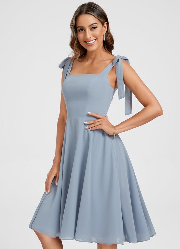 Robe Trapèze Ciel Doux Satiné
