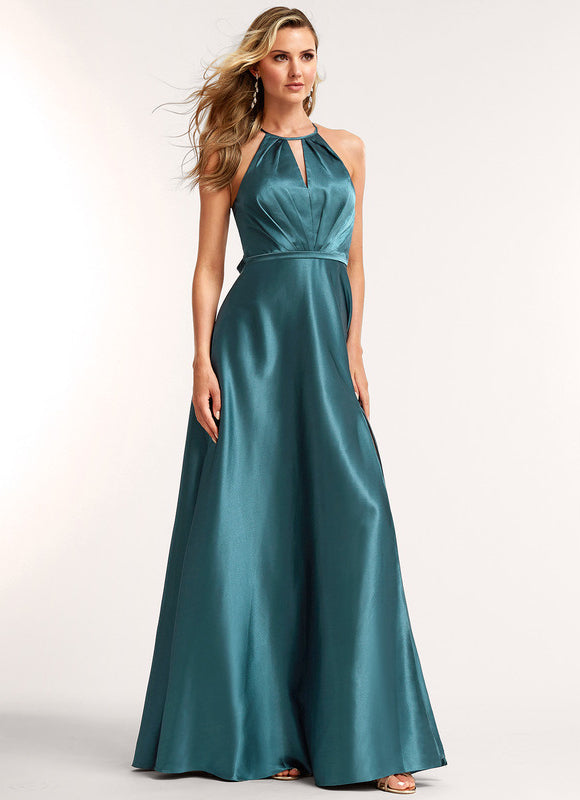 Robe Trapèze Satinée Azur - gallery 4