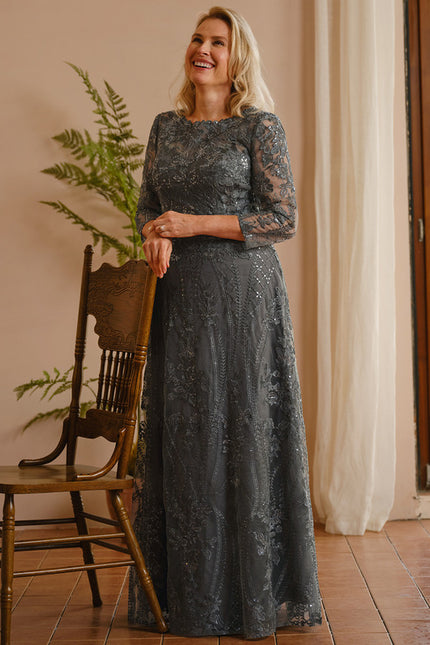 Robe Trapèze Élégance Charbon - gallery 9