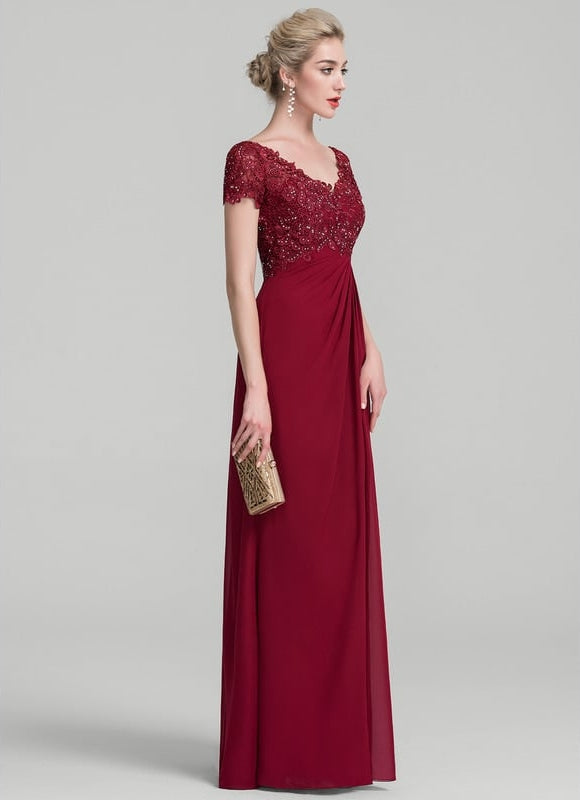 Robe Trapèze Rouge Velours Chic - gallery 2