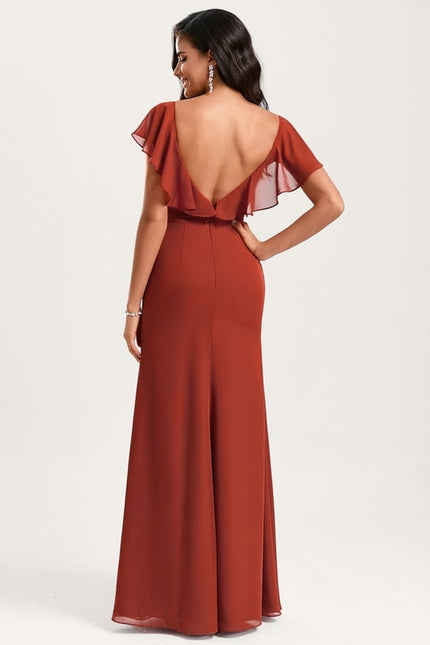 Robe Trapèze Mousseline Fendue - gallery 1