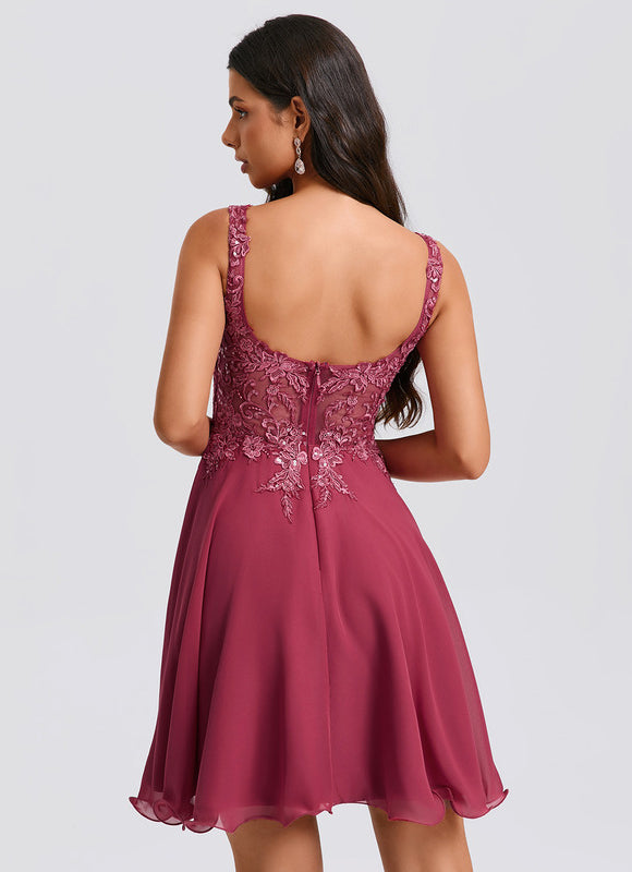 Robe Trapèze Cerise Élégante - gallery 6