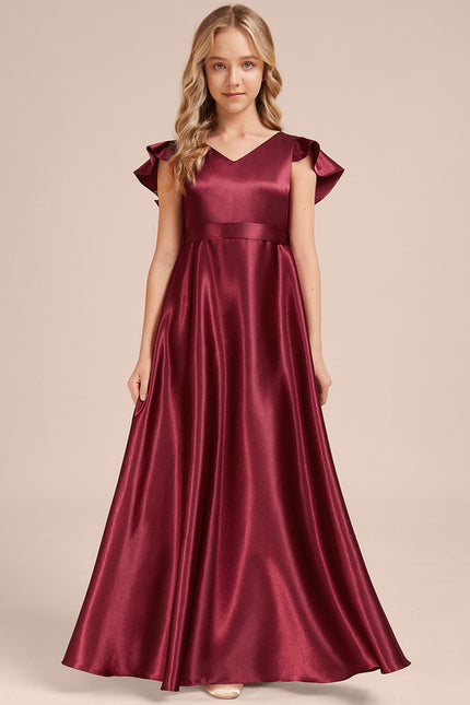 Robe Trapèze Satinée Longue Émeraude - gallery 4