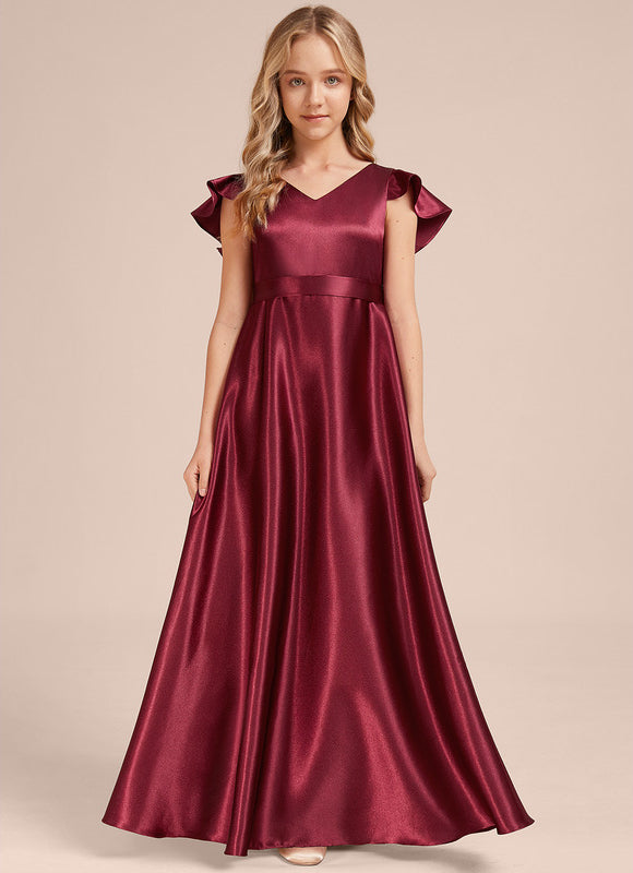Robe Trapèze Satinée Longue Émeraude - gallery 4