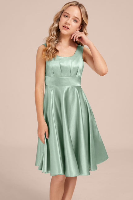 Robe Trapèze Satinée Menthe Douce