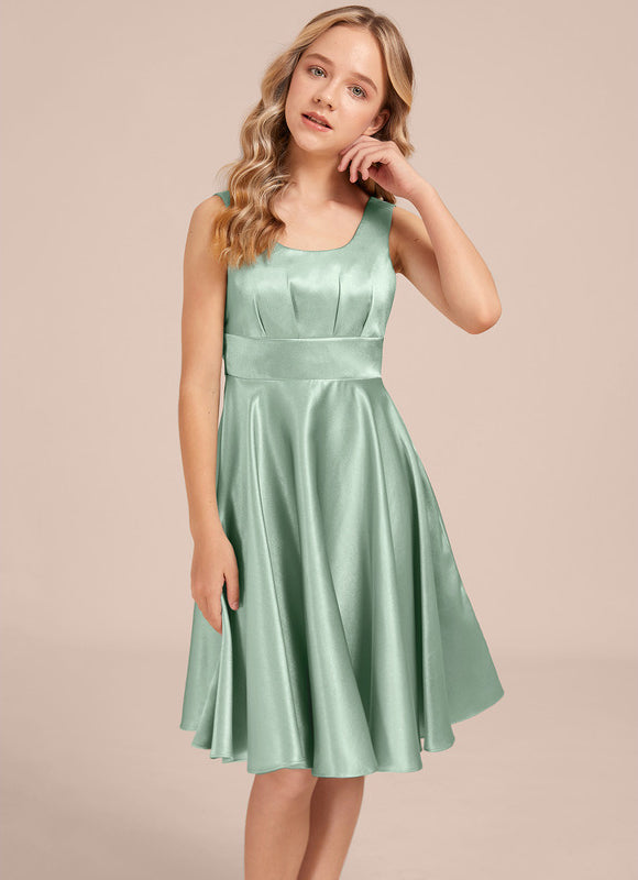 Robe Trapèze Satinée Menthe Douce