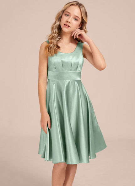 Robe Trapèze Satinée Menthe Douce