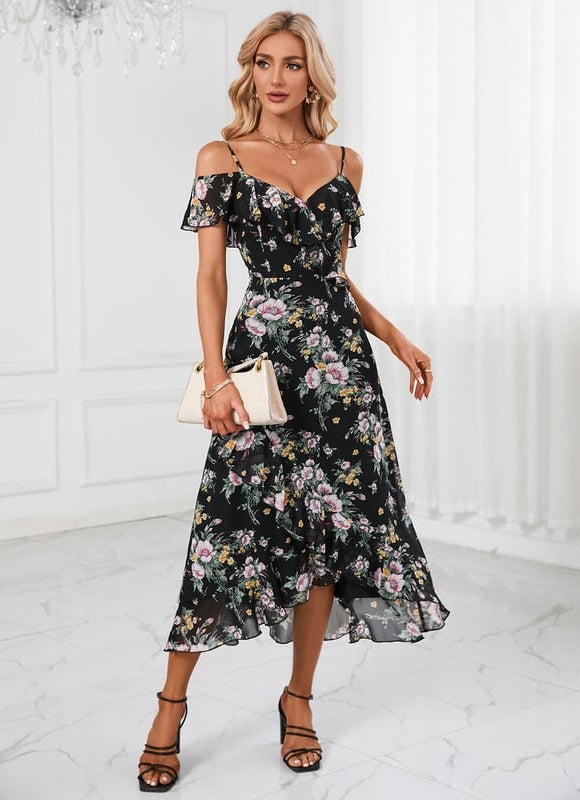 Robe Trapèze Floral Cascade