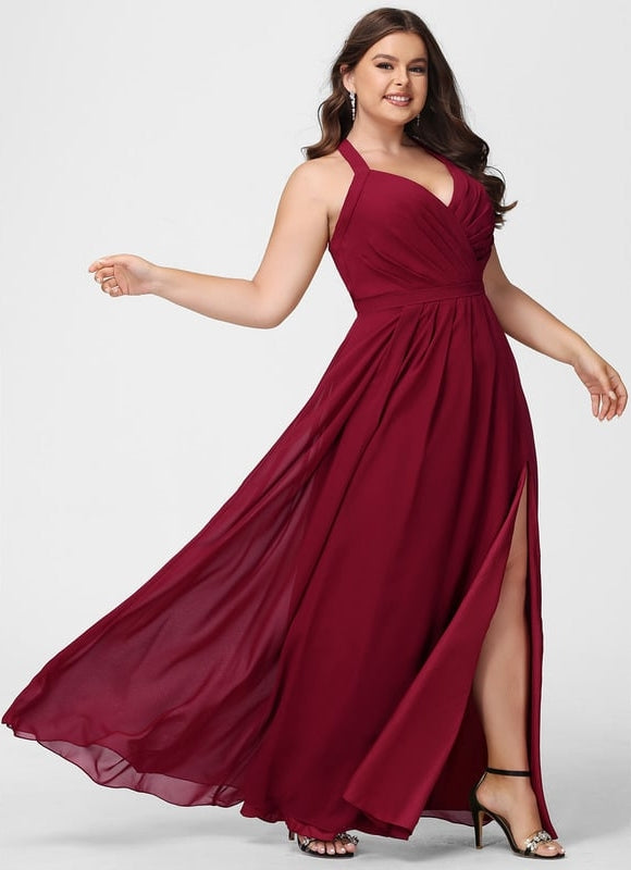Robe Trapèze Longue Beige Élégante - gallery 5