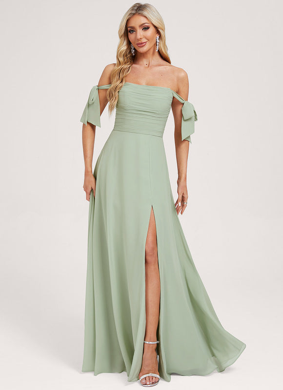 Robe Trapèze Vert Doux Satiné - gallery 3