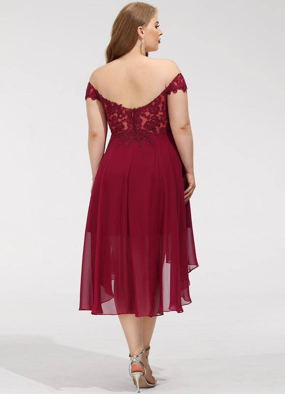 Robe Trapèze Asymétrique Velours - gallery 7