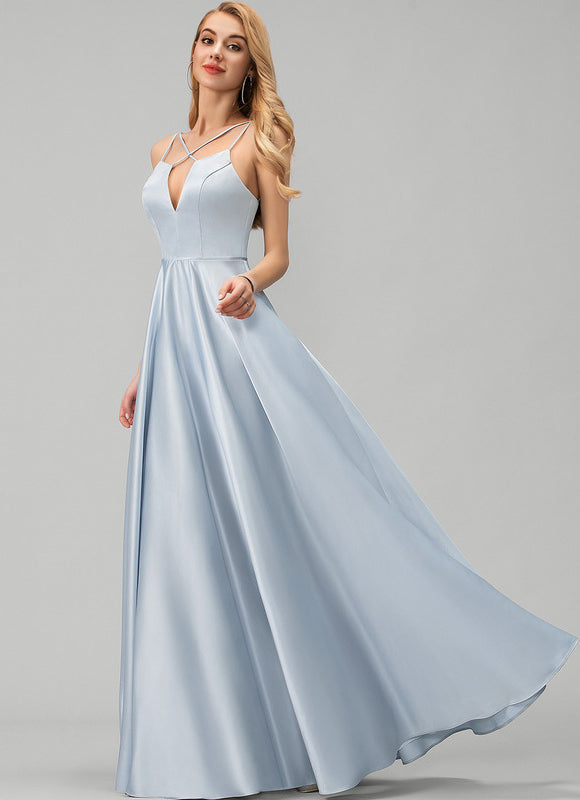 Robe Trapèze Éclat Satiné Doré - gallery 2