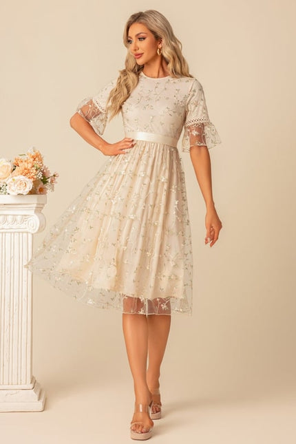 Robe Trapèze Floral Évanescence - gallery 4