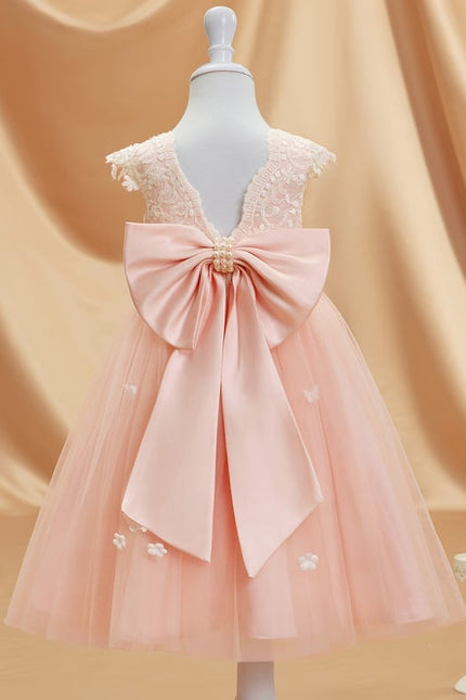 Robe Trapèze Fleurie Pêche