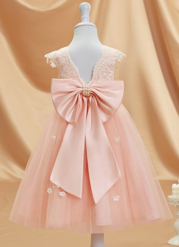 Robe Trapèze Fleurie Pêche