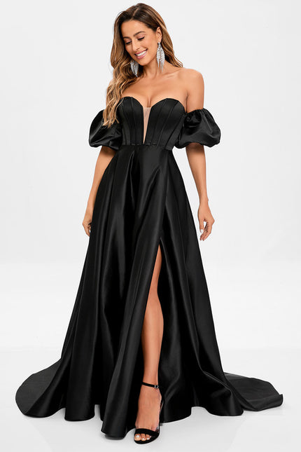 Robe Trapèze Satin Royal