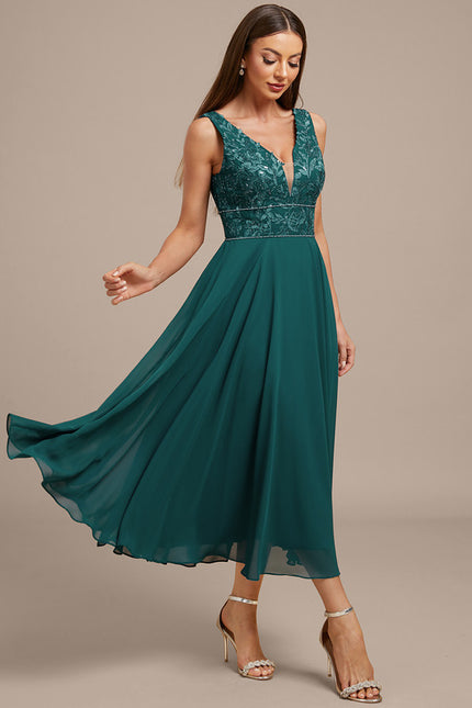 Robe Trapèze Émeraude Chic - gallery 5