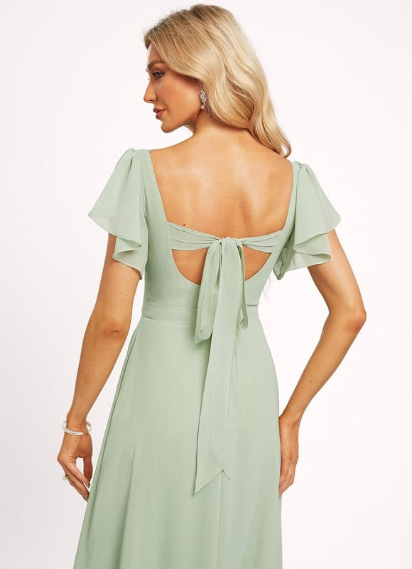 Robe Trapèze Mousseline Fendue - gallery 2