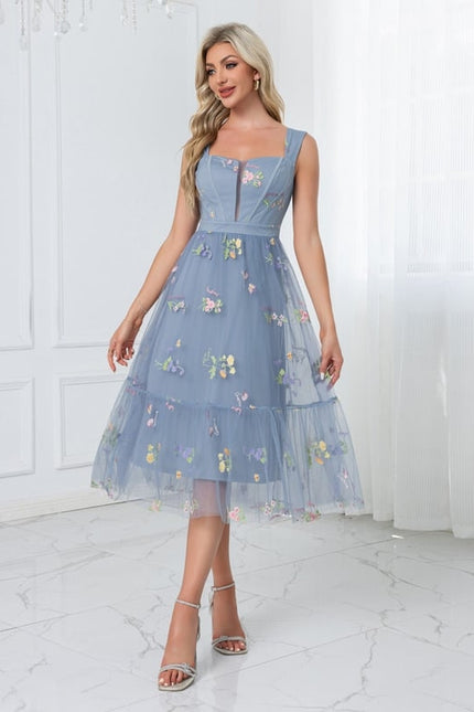 Robe Trapèze Tulle Printanière - gallery 6