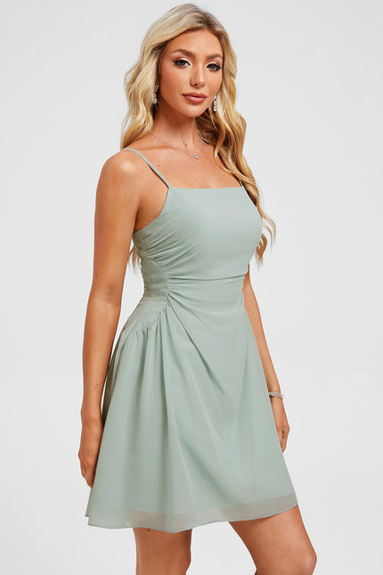 Robe Trapèze Aérienne Sage - gallery 3