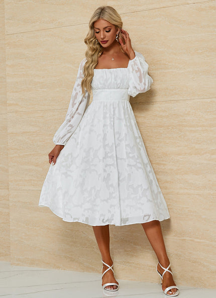 Robe Trapèze Blanchie Élégante
