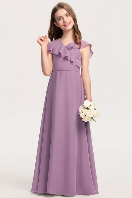 Robe Trapèze Lilas Flottant - gallery 1