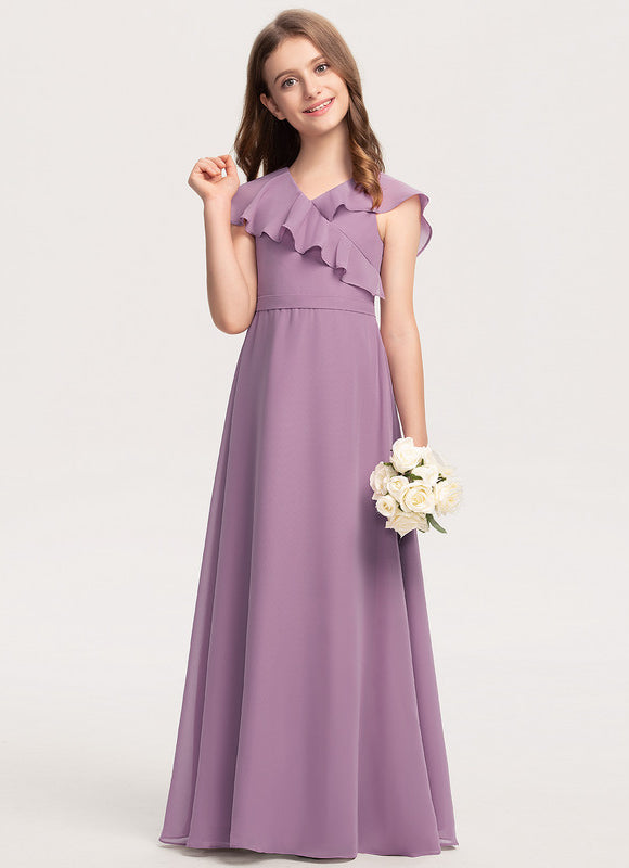 Robe Trapèze Lilas Flottant - gallery 1