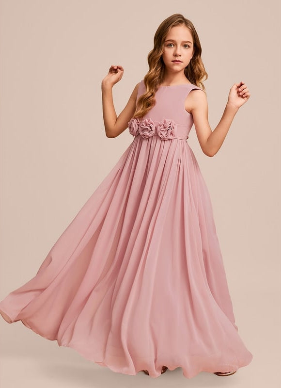 Robe Trapèze Mousseline Fleurie - gallery 2