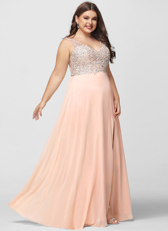 Robe Trapèze Éclat Pêche Satiné - gallery 8