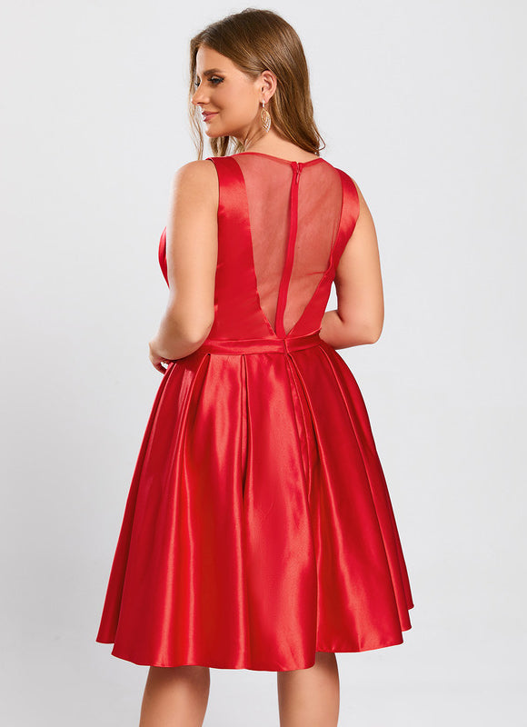 Robe Trapèze Évasée Satinée - gallery 7
