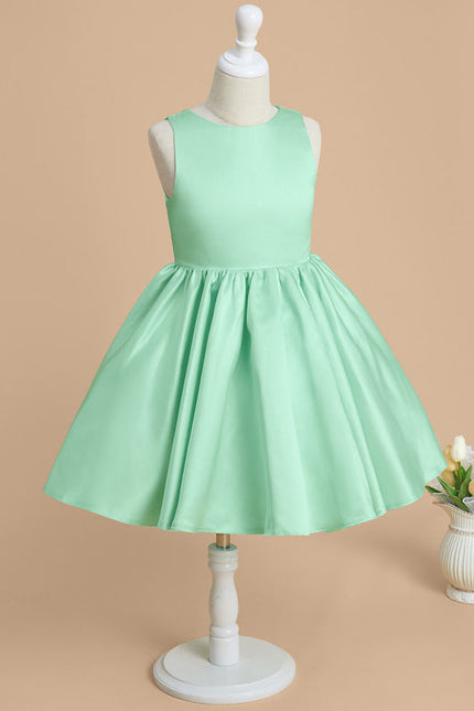 Robe Trapèze Satin Vert Poudré - gallery 1