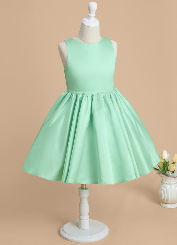 Robe Trapèze Satin Vert Poudré - gallery 1