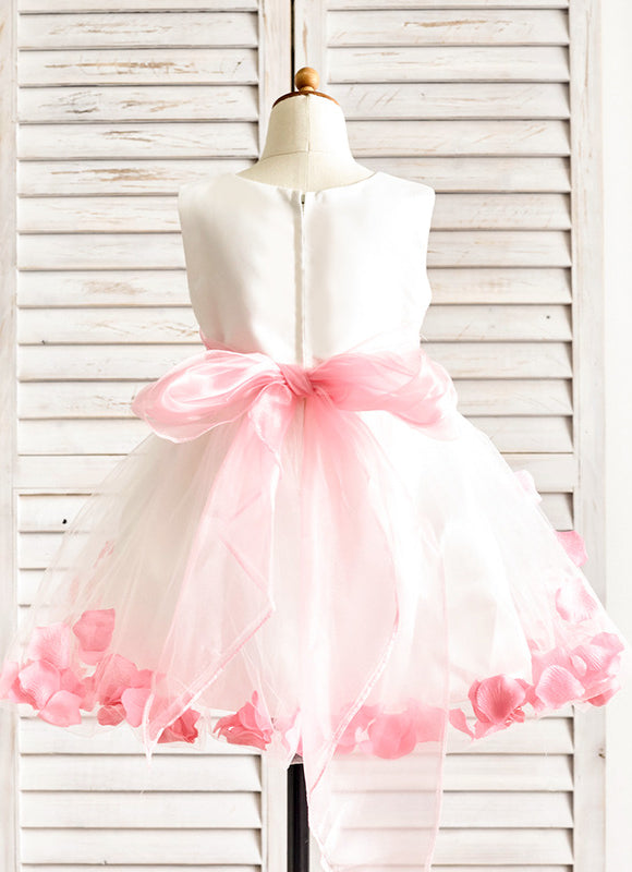 Robe Trapèze Rose Pastel 3D Fleurs - gallery 1