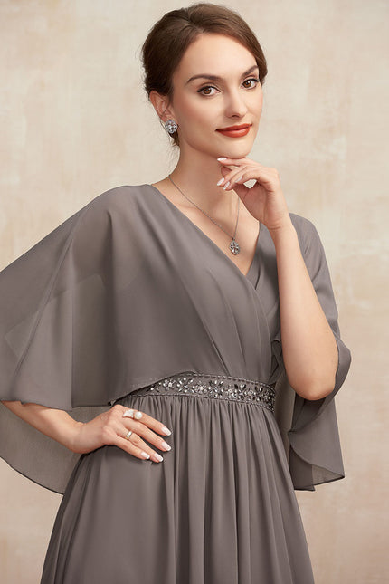 Robe Trapèze Gris Élégance Sereine - gallery 3