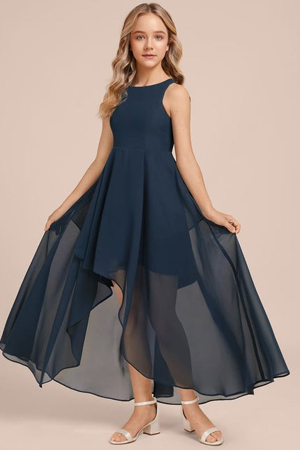 Robe Trapèze Bleu Nuit Flottant - gallery 4