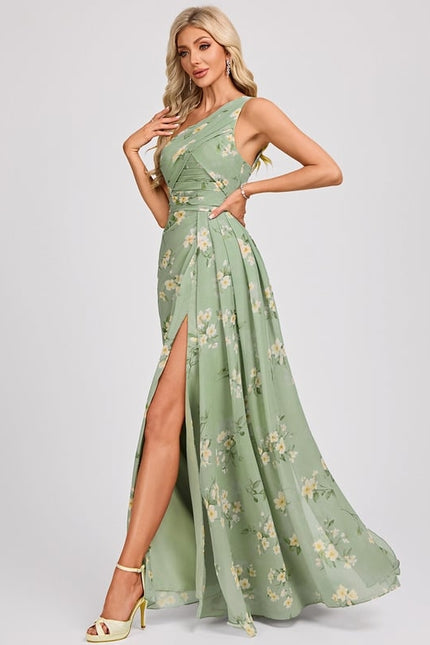 Robe Trapèze Asymétrique Beige - gallery 1