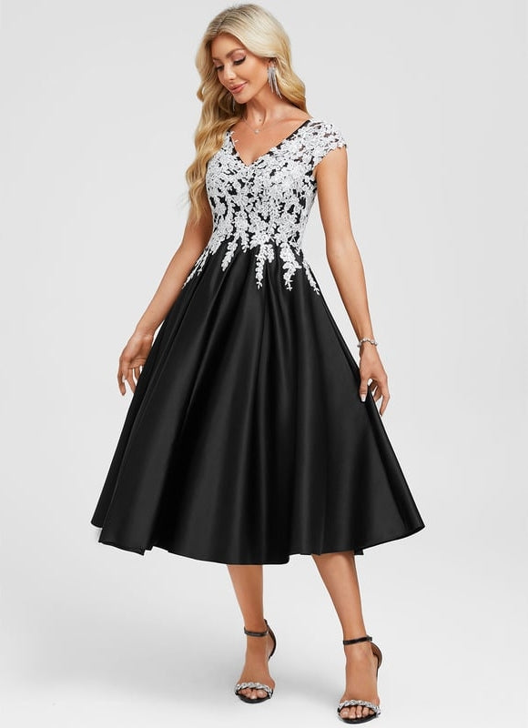 Robe Trapèze Dentelle Noire - gallery 4