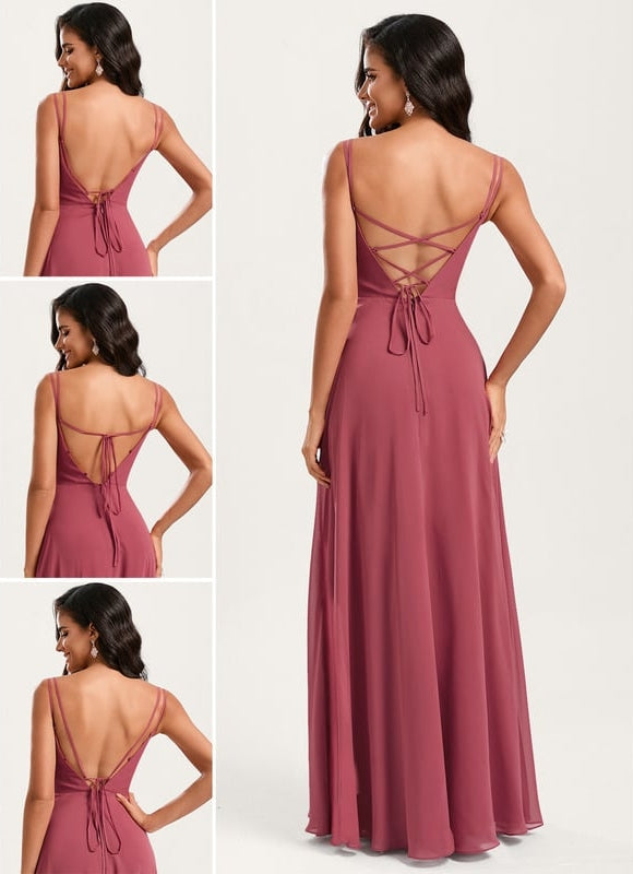 Robe Trapèze Mousseline Fendue - gallery 1